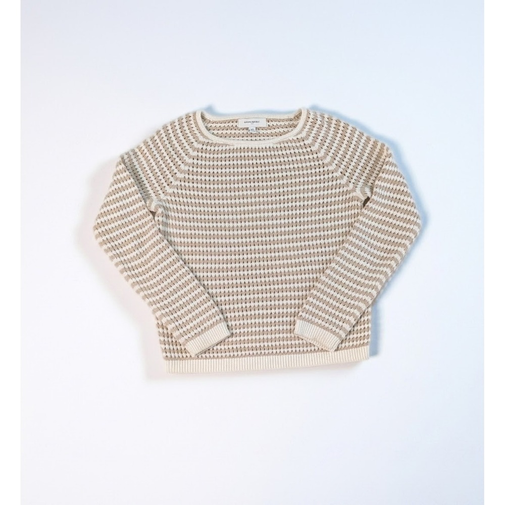 Republic Banana Republic Cotton striped knit sweater, crew neck pullover SMALL